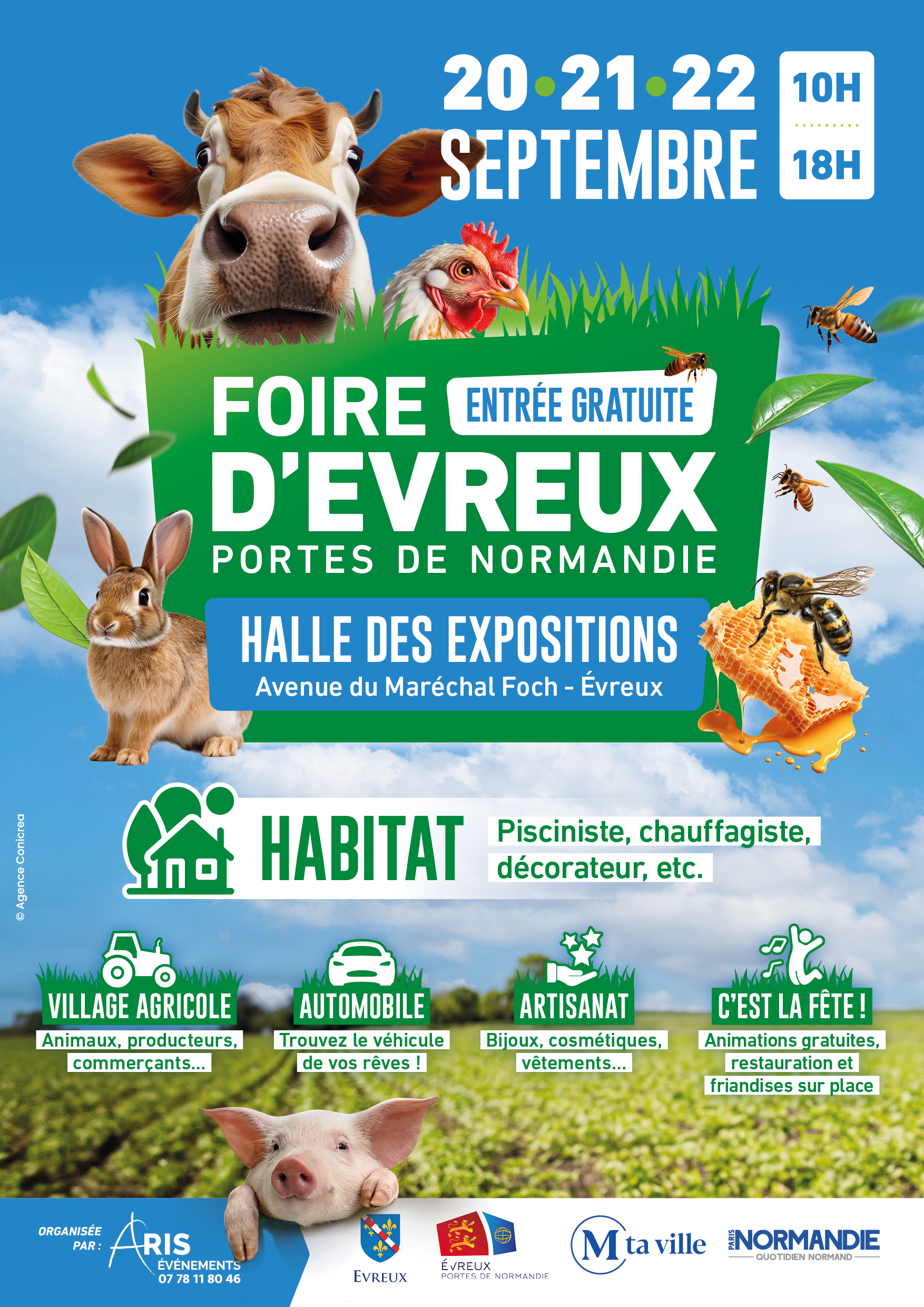 Foire d'Evreux 2024 - Habitat, Village agricole, artisanat, restauration.